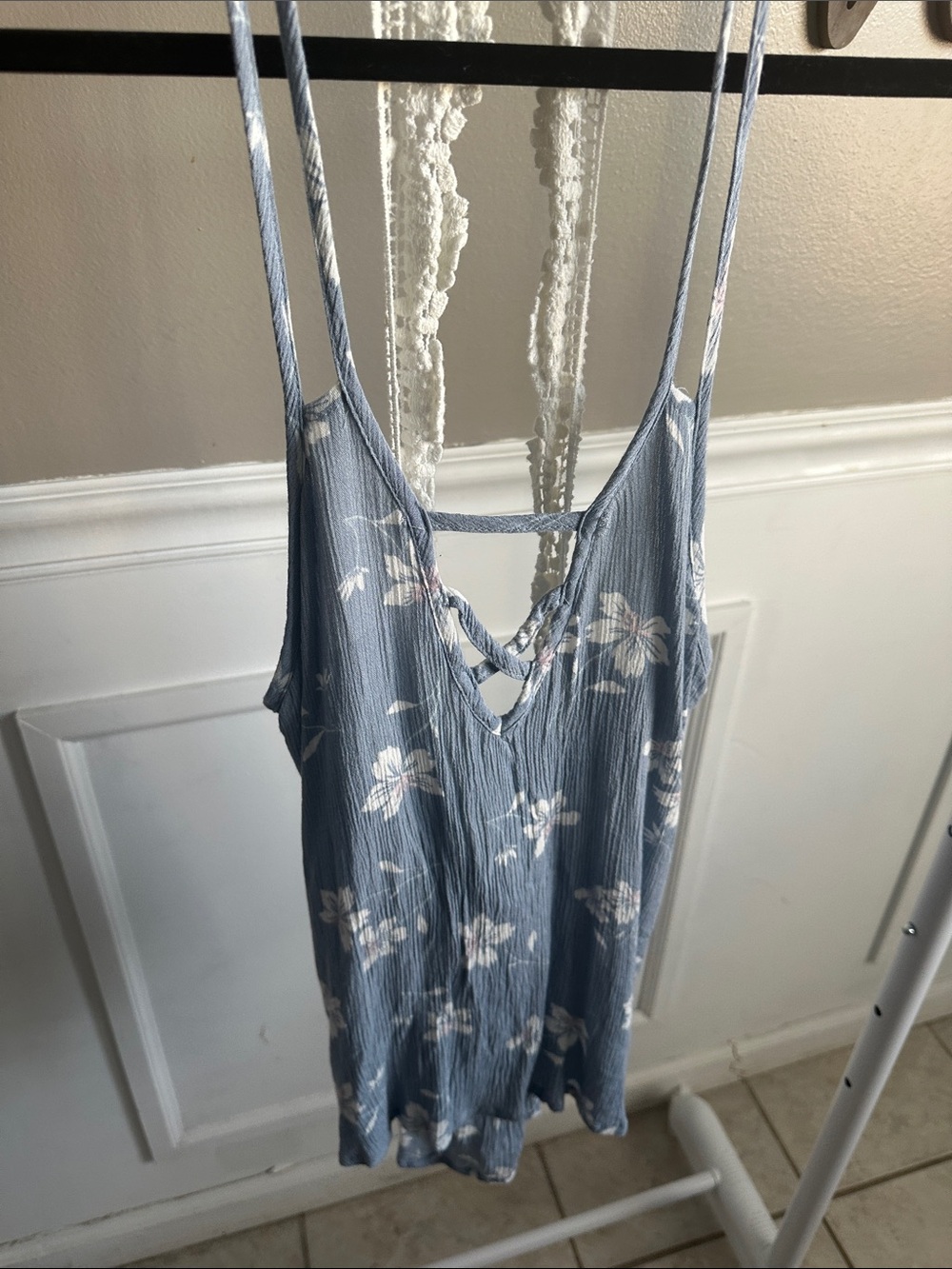 Daytrip Light Blue Floral Sleep Romper
